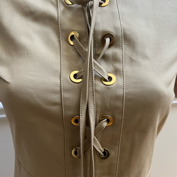 Michael Kors Khaki Short Sleeve Stretch Dress Women’s Size 8 NEW - Picture 2 of 5